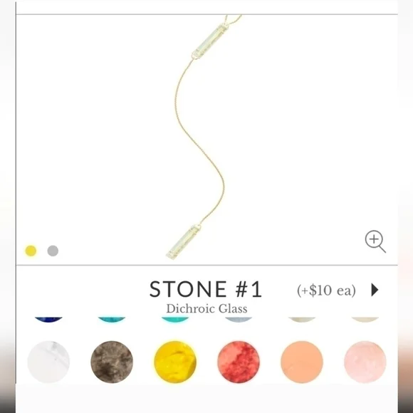 Kendra Scott Lily Y necklace in gold with mint dichroic glass. new with … - Picture 7 of 8